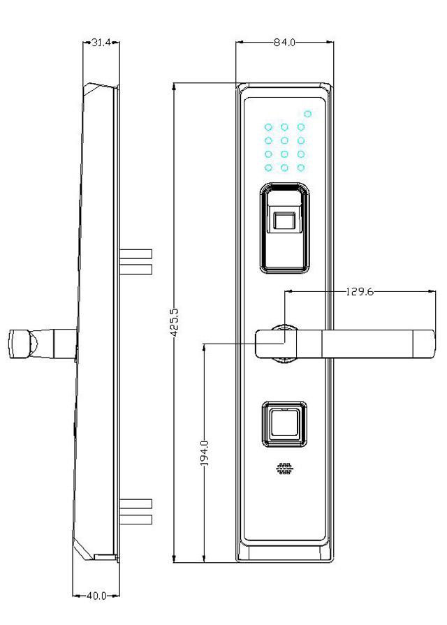 Van het Touche screen het Slimme Digitale Fingeprint van de zinklegering Slot van de het Glasdeur