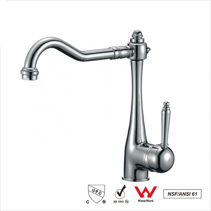 Het Watertapkraan van het watermerk Enige Handvat, de Kraan van de het Waterrand van het Badkamersbassin