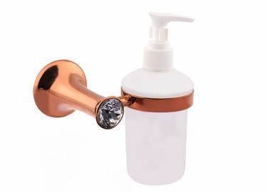 Badkamer accessoire zeep dispenser houder zink legering en kristal plaat rozen goud