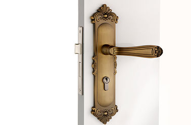 Kamerdeur Mortise Lock Set Met 130×68 mm hefboomhandgreep Antiek Geel Bronzen