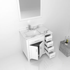 Witte massief hout badkamer vanity kast / wastafel kast