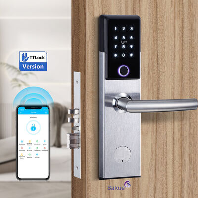 Afgeschakeld 120min Smart Door Lock Geverfd Veilige Toegang Bluetooth WiFi Code Kaart Mechanische Sleutel Opties