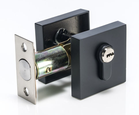 Messing Cylinder Vierkante Deadbolt Lock Mat Zwart SC1 KW1 Tandtype
