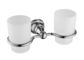 Zilveren badkamer accessoire Twee tandenborstel houder muur BMLSB0024-C