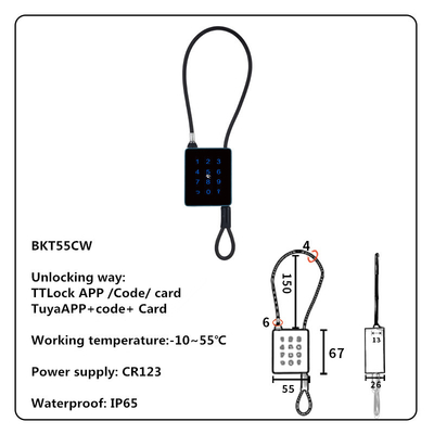 Bluetooth WiFi slimme hangslot buiten met roestvrijstalen kabel boeien voor Courtycard