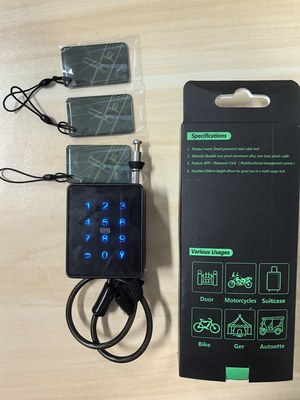 Sleutelvrij slim ophangslot buiten met 4mm kabel en APP-controle waterdicht IP65