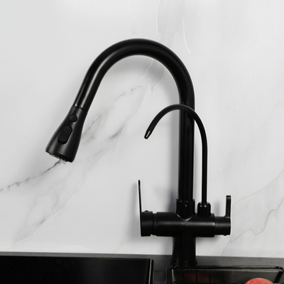 De zwarte Tapkraan van het 3 Manier Drinkwater met Gefiltreerd Water H410 XW225mm