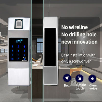 Zink legering FPC vingerafdruk Smart Door Lock Schuifdeur Office Sliver Gold
